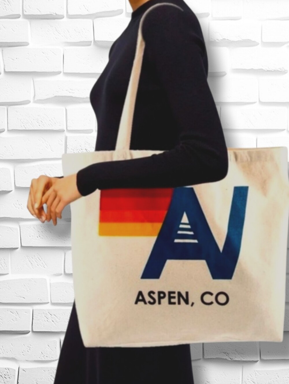 Aviator Nation Large Aspen CO Canvas Logo Tote Bag - Rare Vintage Style